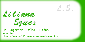 liliana szucs business card