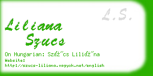 liliana szucs business card